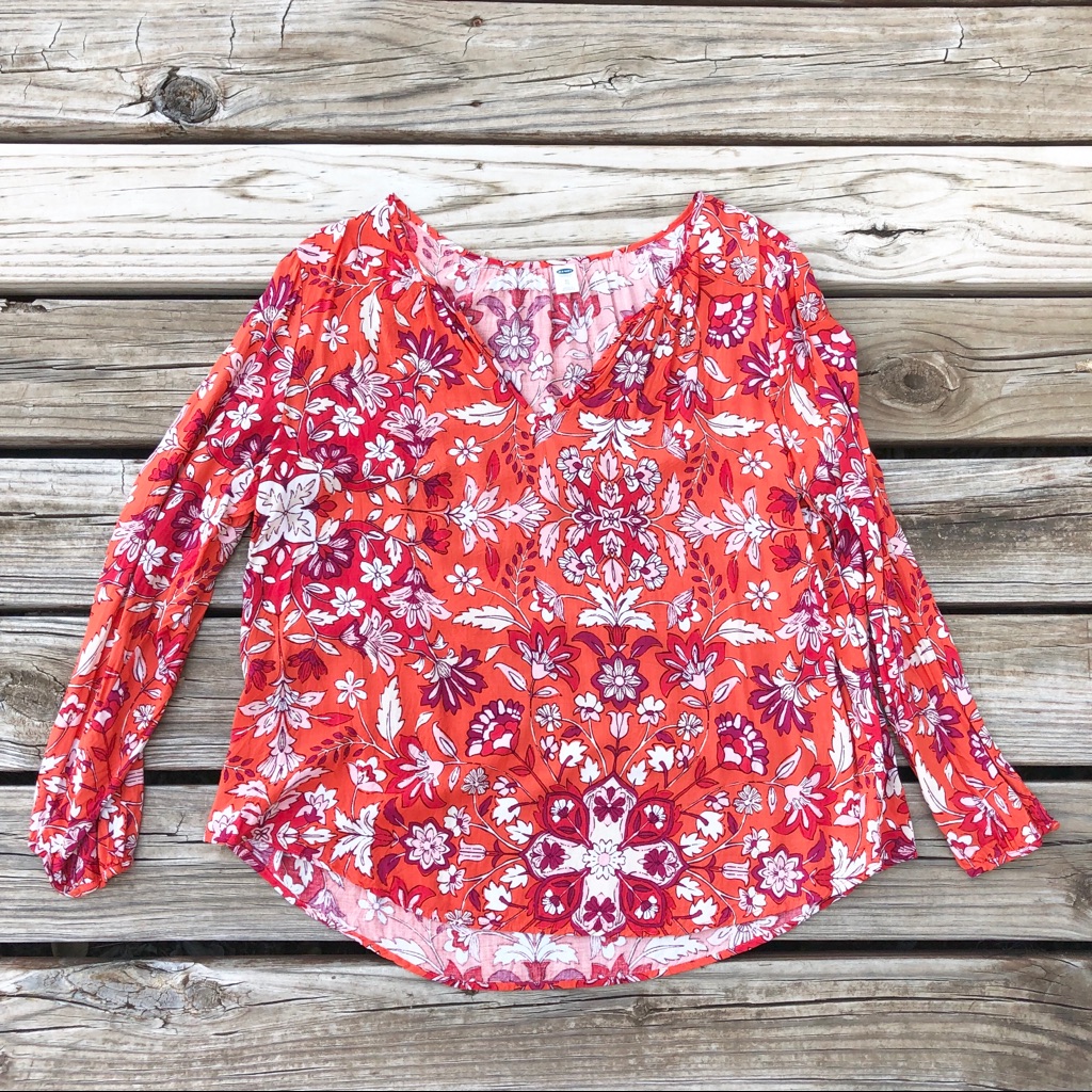 Orange Patterned Blouse